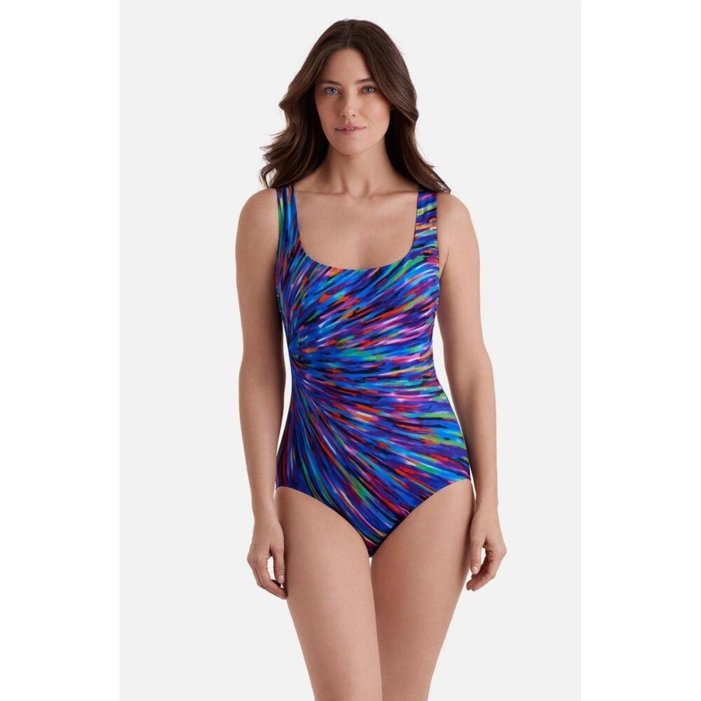 NWT Longitude Long Torso Panel Scoopneck One Piece Swimsuit SZ 24